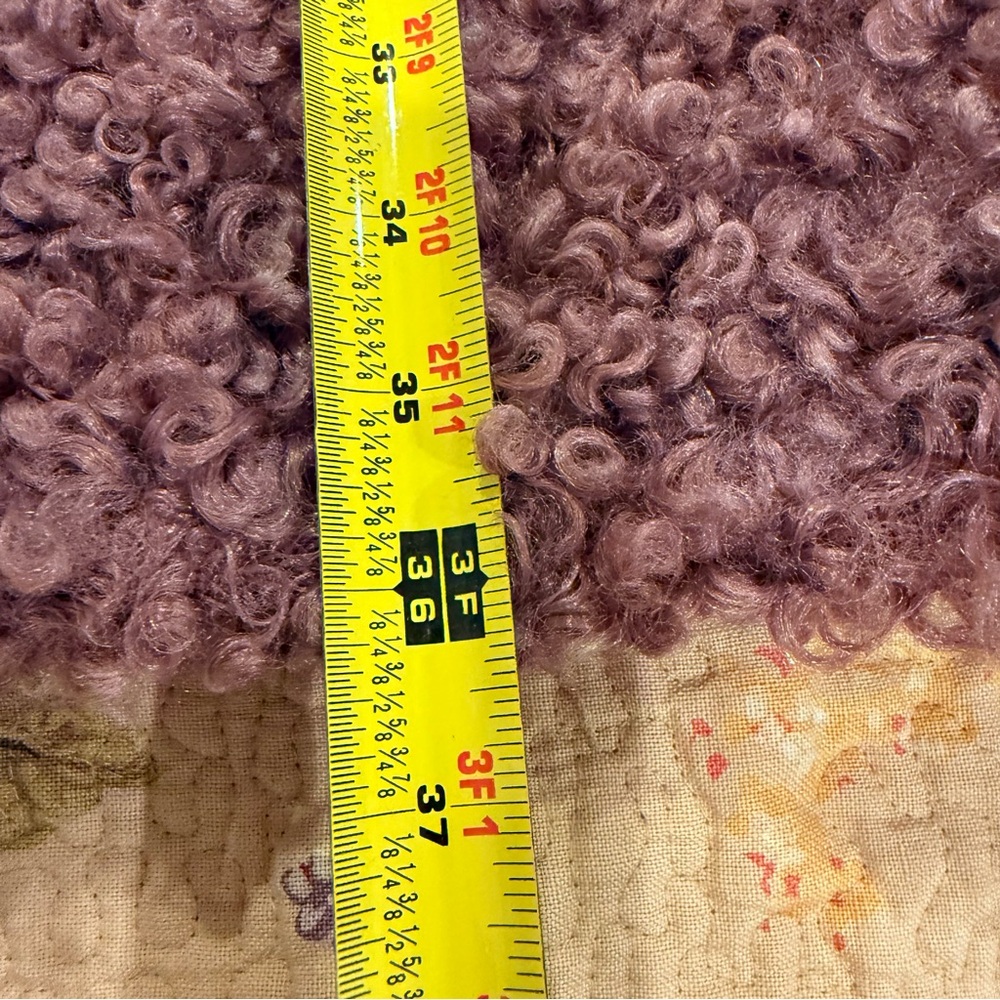 Sundance Catalog Unbound Boucle Beauty Coat Mauve Teddy Cozy Warm Faux Fur XL - Picture 13 of 13